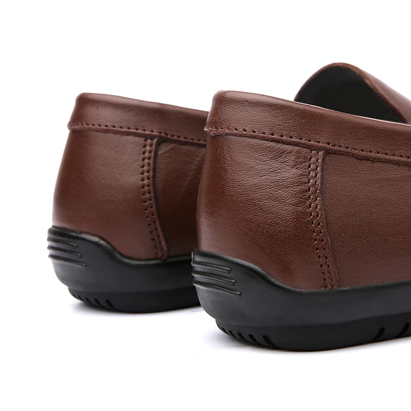 Men's Slip-on Shoes Men's Handmad Breathable Genuine Leather Dress Shoes Fashion Designer Classic Round Toe Soft Loafers mo-3275