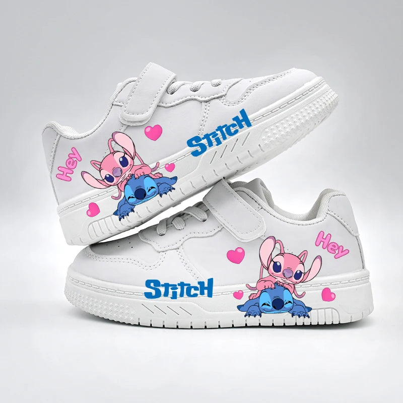 Children's Disney Casual Shoes Kids Fashion Design Stitch Print Sport Shoes Boys Girls Anti-slip Outdoor Breathable Sneakers