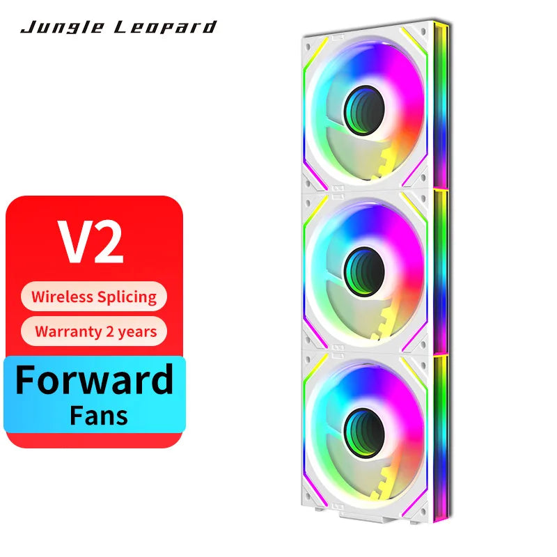 [Colorful Glowing Blade] Jungle Leopard Interstellar V2 ARGB Fan 120mm - Infinity Mirror, 5V3pin RGB, PWM Daisy Chain, Gaming PC