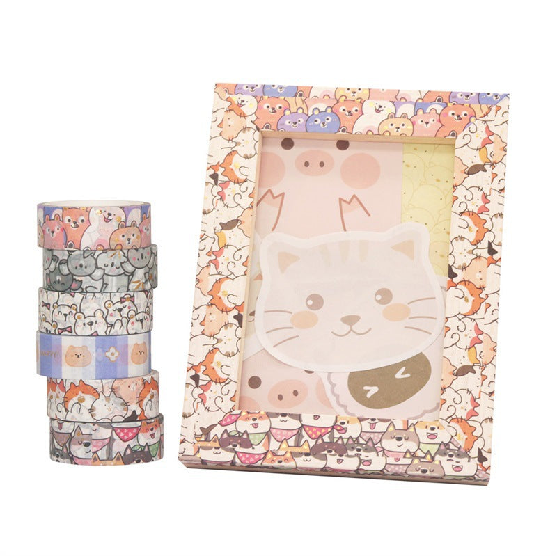18 pcs/set Kawaii Animals Face Cartoon Washi Tape Set Masking Tapes Scrapbooking Diy Journal Stationery School Supplies Gift