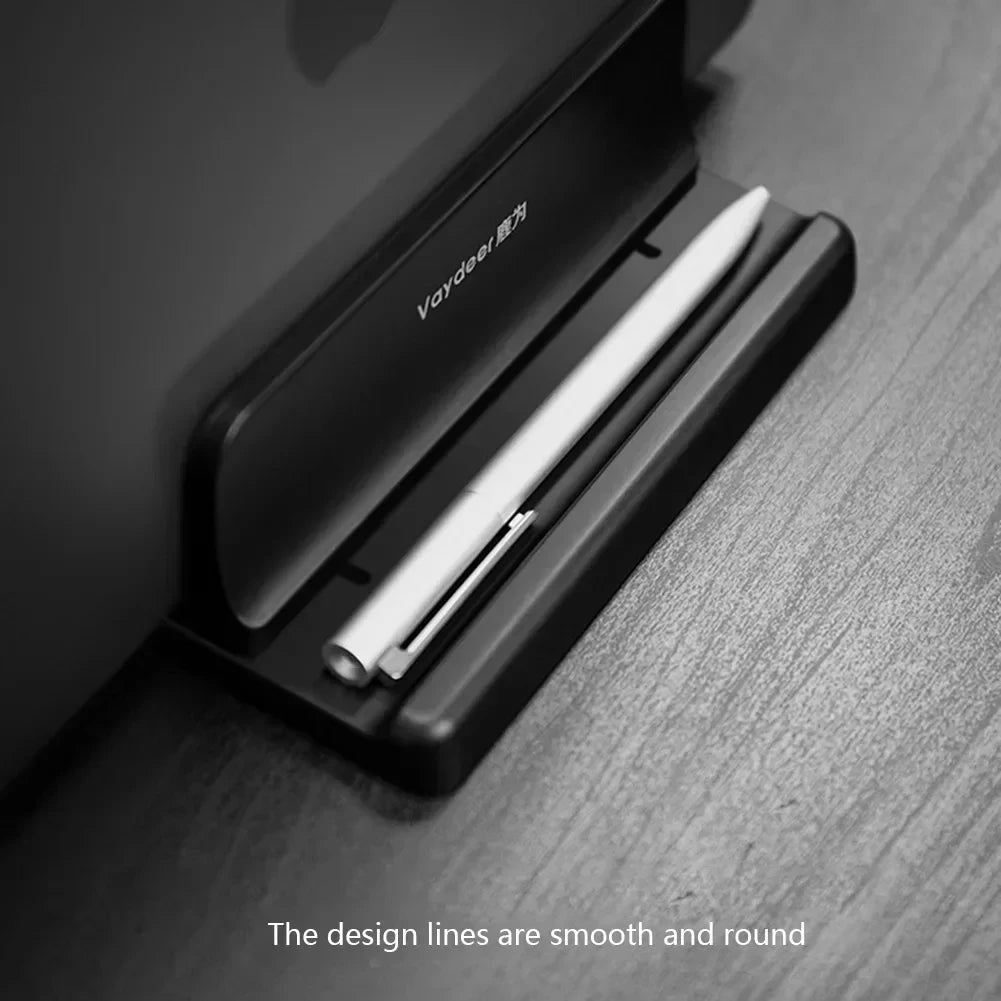 1pc Vertical Laptop Stand Adjustable Portable Tablet Phone Holder Plastic Desktop Laptop Storage Rack Space Save Accessory