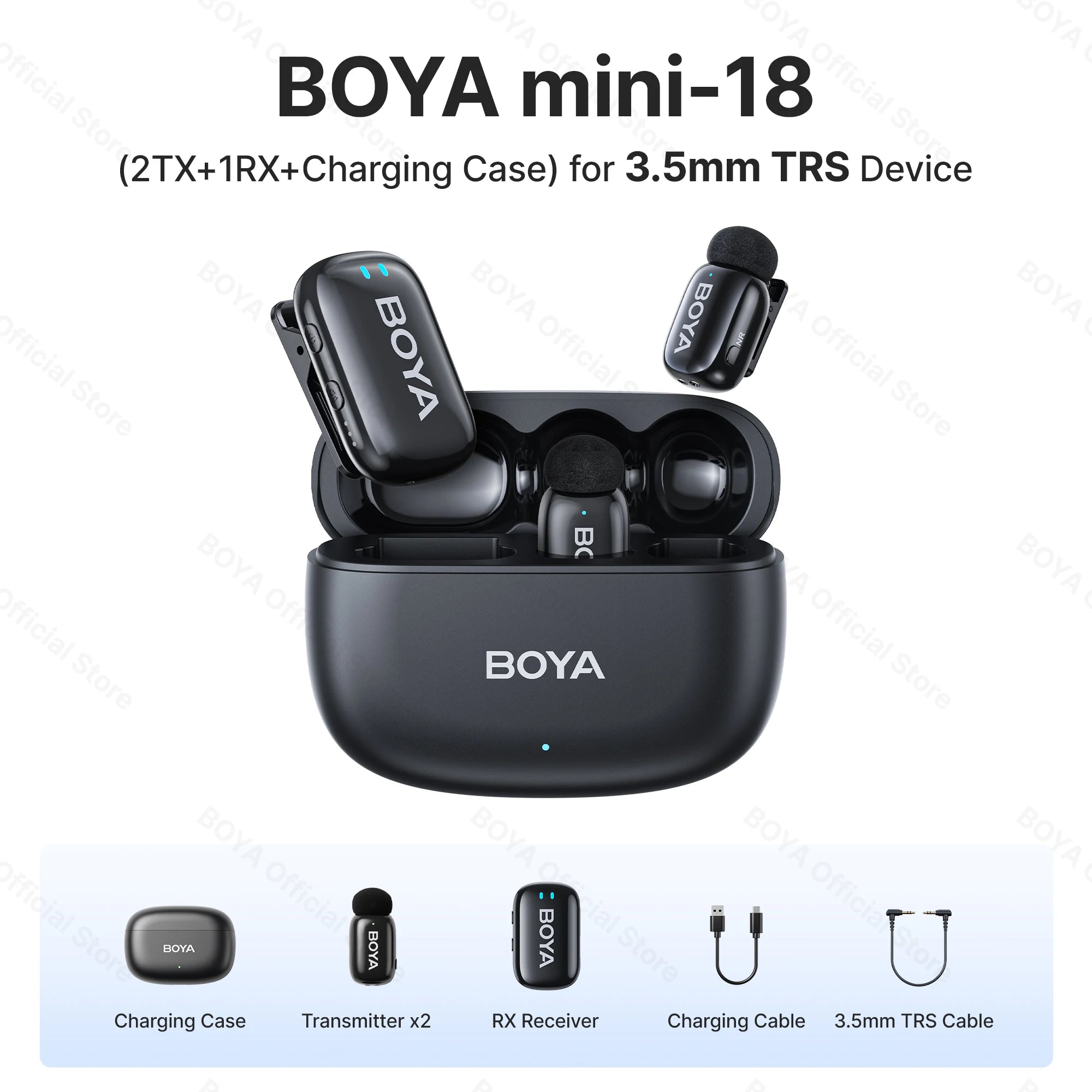 BOYA BOYA Mini Wireless Lavalier Lapel Microphone for iPhone iPad Android Type-C Phone Live Broadcast Audio Video Recording Vlog