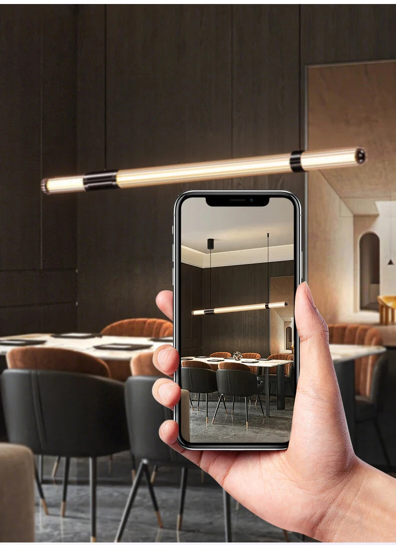 Italian Nordic minimalist and versatile long glass pendant lamp, dining table lamp, office desk lamp, coffee shop pendant lamp