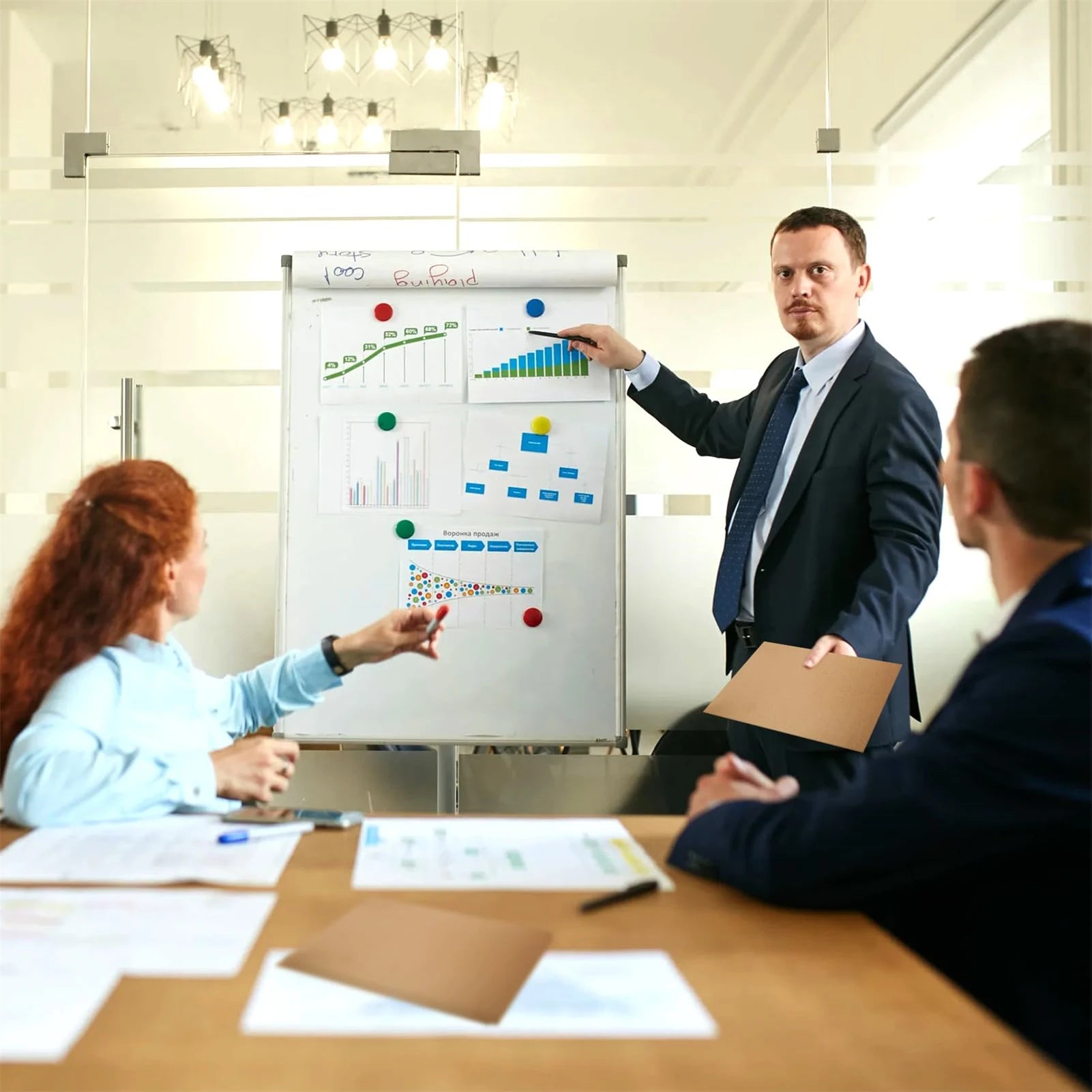 10pcs Kraft Paper Document Holder With Pockets Thick A4 Presentation Folder For Office School Supplies Stationery