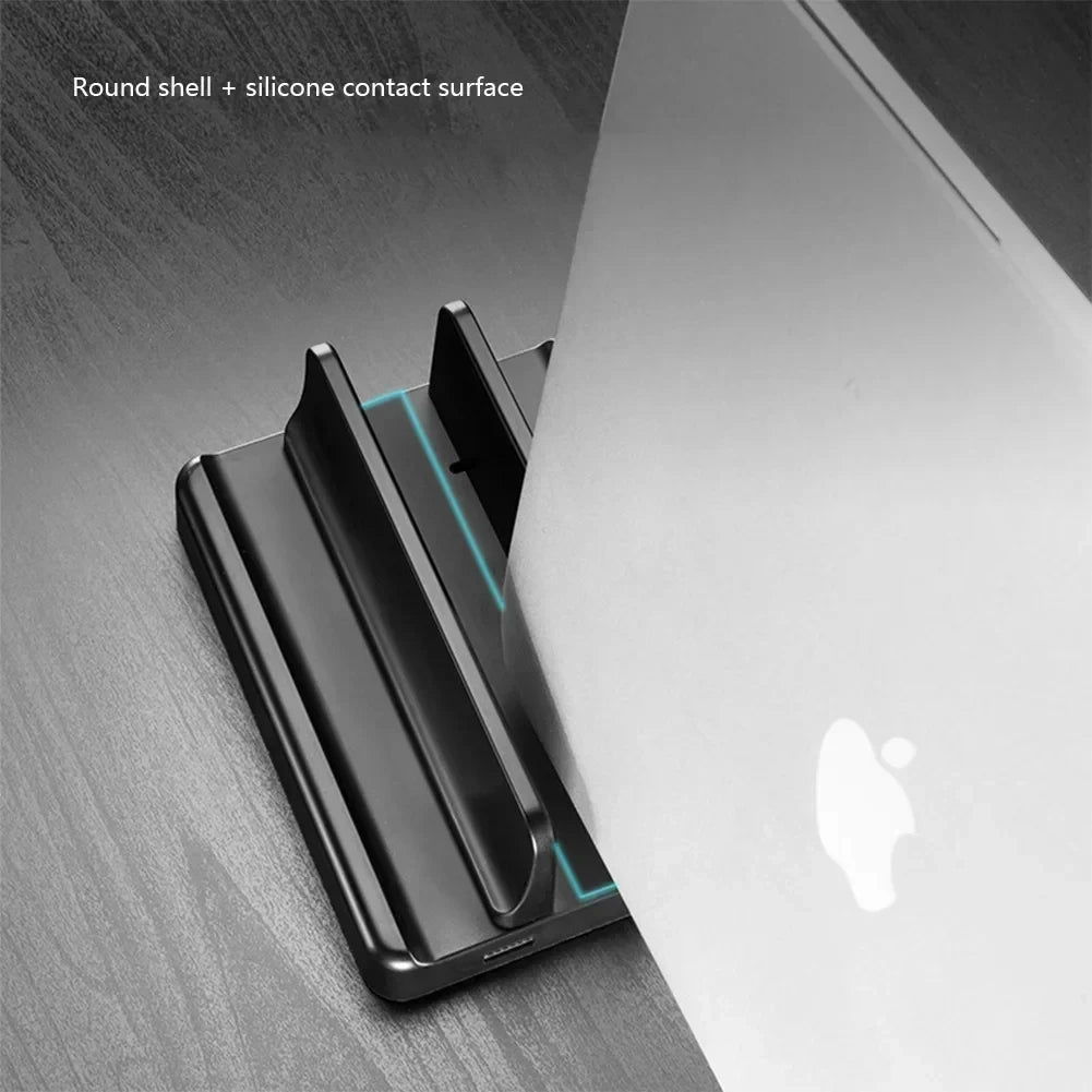 1pc Vertical Laptop Stand Adjustable Portable Tablet Phone Holder Plastic Desktop Laptop Storage Rack Space Save Accessory