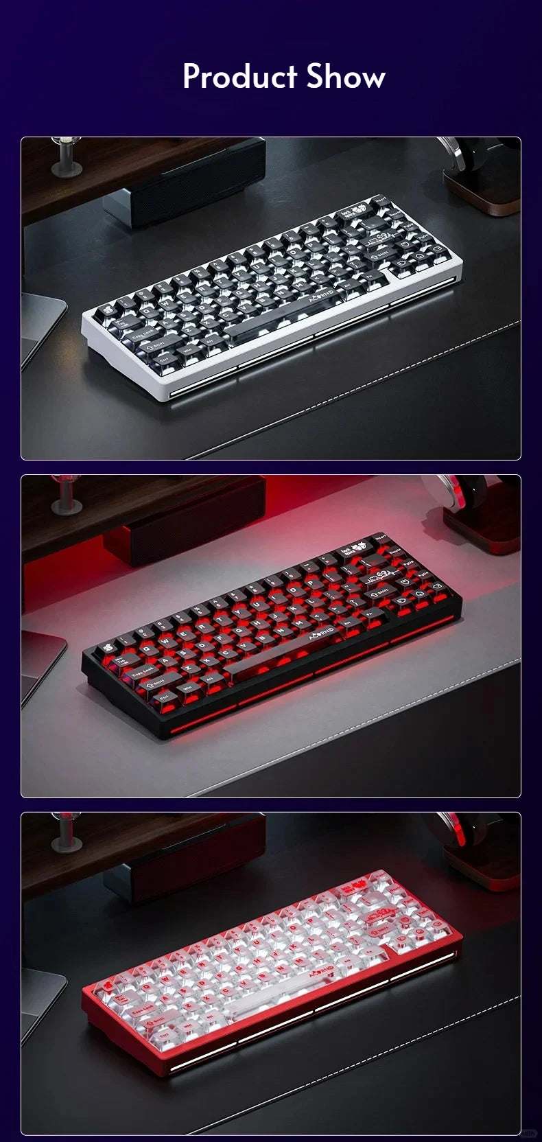Weikav Lucky65 V3 Lucky65 V2 NUT65 Wireless Aluminum Mechanical Keyboard Kit 60% Bluetooth 2.4G Wired RGB Hotswap Gamer Keyboard