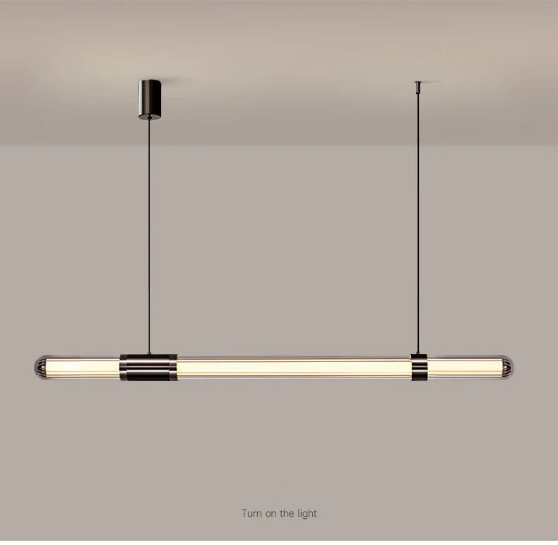 Italian Nordic minimalist and versatile long glass pendant lamp, dining table lamp, office desk lamp, coffee shop pendant lamp