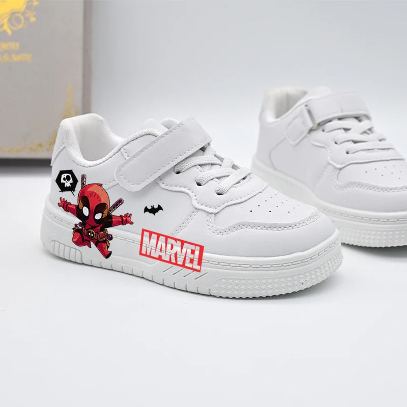 Children's Marvel Casual Shoes Kids Fashion Design Cartoon Print Sport Shoes Boys Student Anti-slip Outdoor Breathable Sneakers
