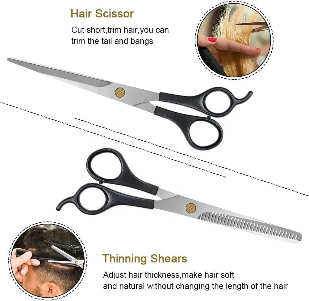 1/2/3pcs Professional Hair Cutting Shears Stainless Steel Barber Scissors for Men & Women Home & Salon Hair Trimming and Styling