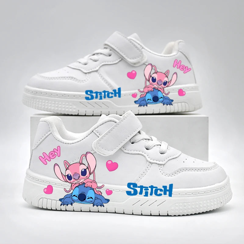 Children's Disney Casual Shoes Kids Fashion Design Stitch Print Sport Shoes Boys Girls Anti-slip Outdoor Breathable Sneakers