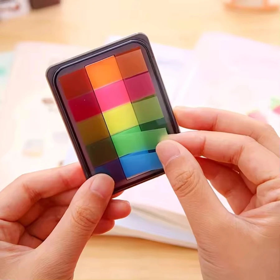 100 Sheets of Waterproof Colored Transparent Sticky Notes , Pads for Planner Home & Office School  Mini Self-Adhesive Post Note