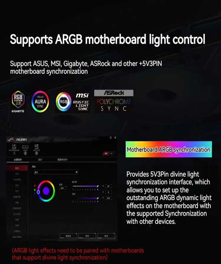 TEUCER Prism-2 1PCS/3PCS ARGB Case Fan, 120mm PWM 800-1600RPM 5V 3Pin RGB Gaming PC Cooling Fan