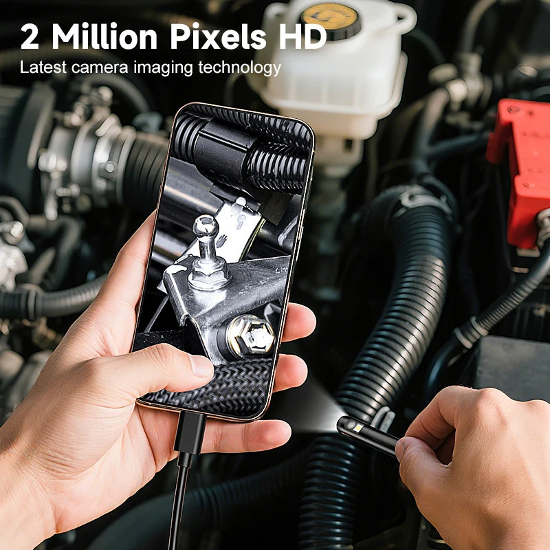 3 In 1 Automotive Boroscope Camera 1080p HD 8mm Industrial Inspection Endoscope Camera Pipeline Car Engine Probe For OTG Android