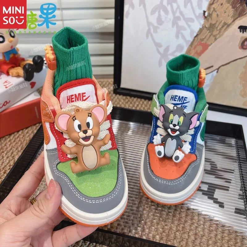 Miniso Tom & Jerry Sneakers 2025 - Low Top Colorful Casual Shoes for Boys