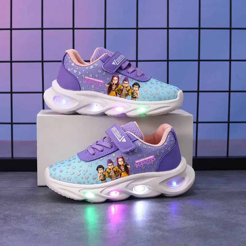 Kpop Demon Hunter Shoes For Kids Children LED Shoes Anime Children Tennis Shoes Zoey Mira Rumi Lighted Sport Shoes Toddler Shoes