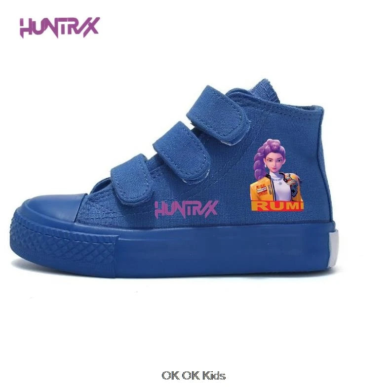 Hot KPop Demon Hunters Rumi Children's Canvas Shoes High-Top For Girl Kids Sneakers Breathable Sports Shoes Student Tennis Shoes