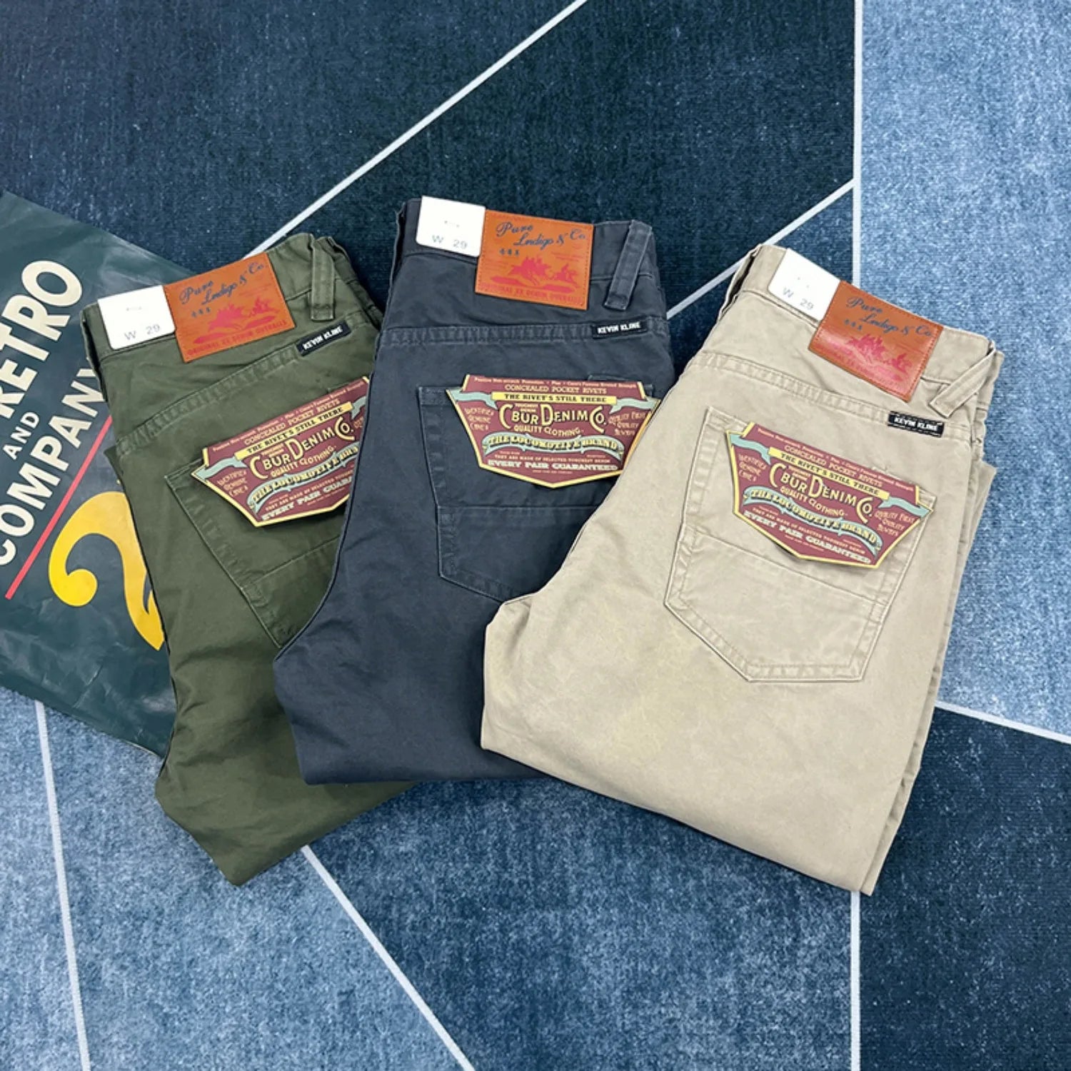 Heavy cotton straight leg casual pants men's American vintage to do old washed cargo pants