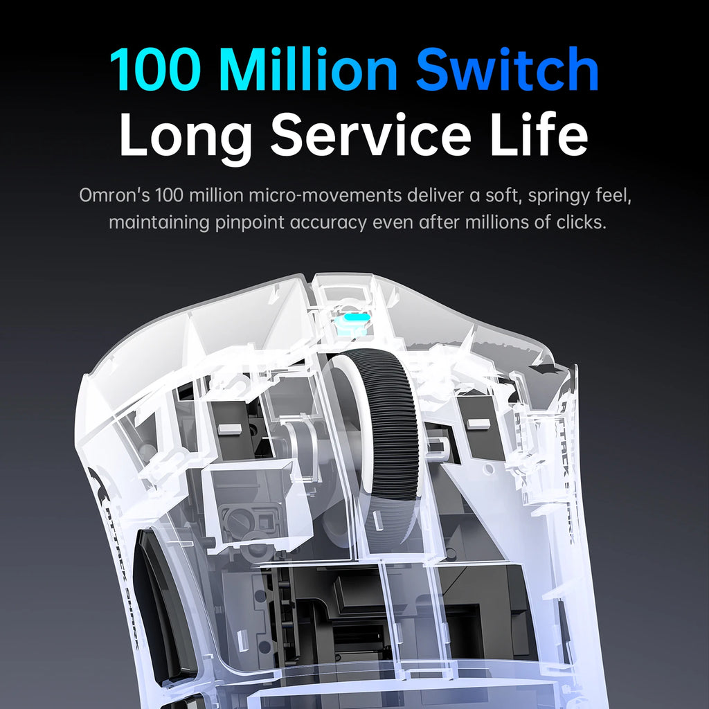 ATTACK SHARK V3 62g SUPERLIGHT Mouse, PixArt PAW3311 Gaming Sensor, BT/ 2.4G Wireless/ Wired, 6 Adjustable DPI up to 25000