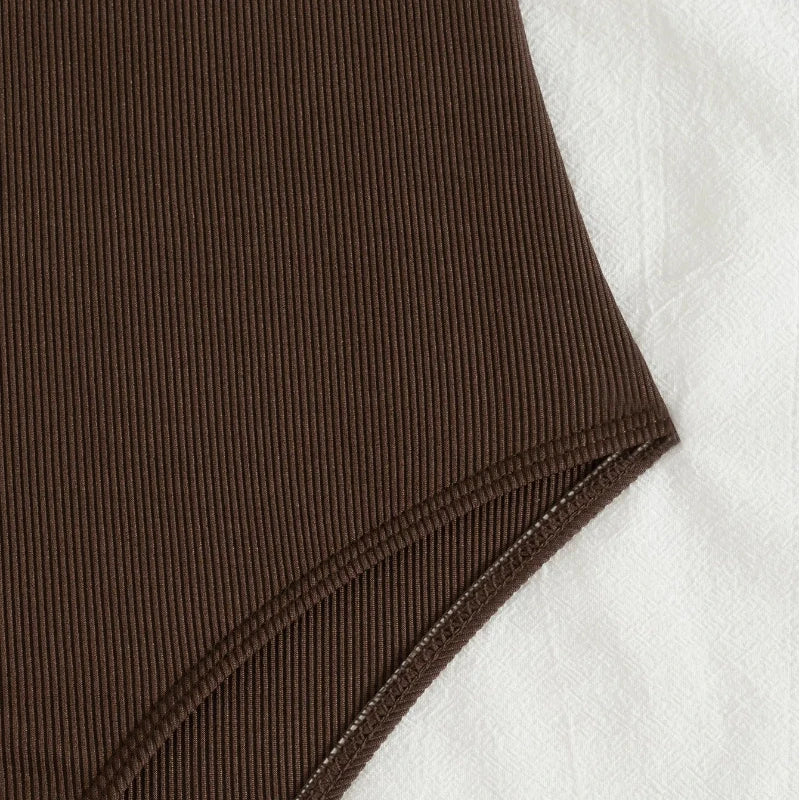 Sexy Women One Piece Swimsuit Female Swimwear 2025 Oval One Shoulder Monokini Swimming Suit Beachwear Bathing Suit Biquini Brown