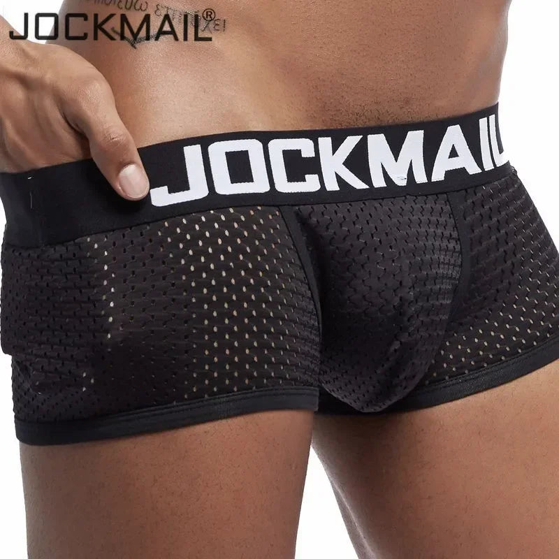 JOCKMAIL 4PCS/Lot Boxer Men Mesh Breathable Boxershorts Men Underwear Shorts Panties Men Cuecas Boxer Underpants Calzoncillos