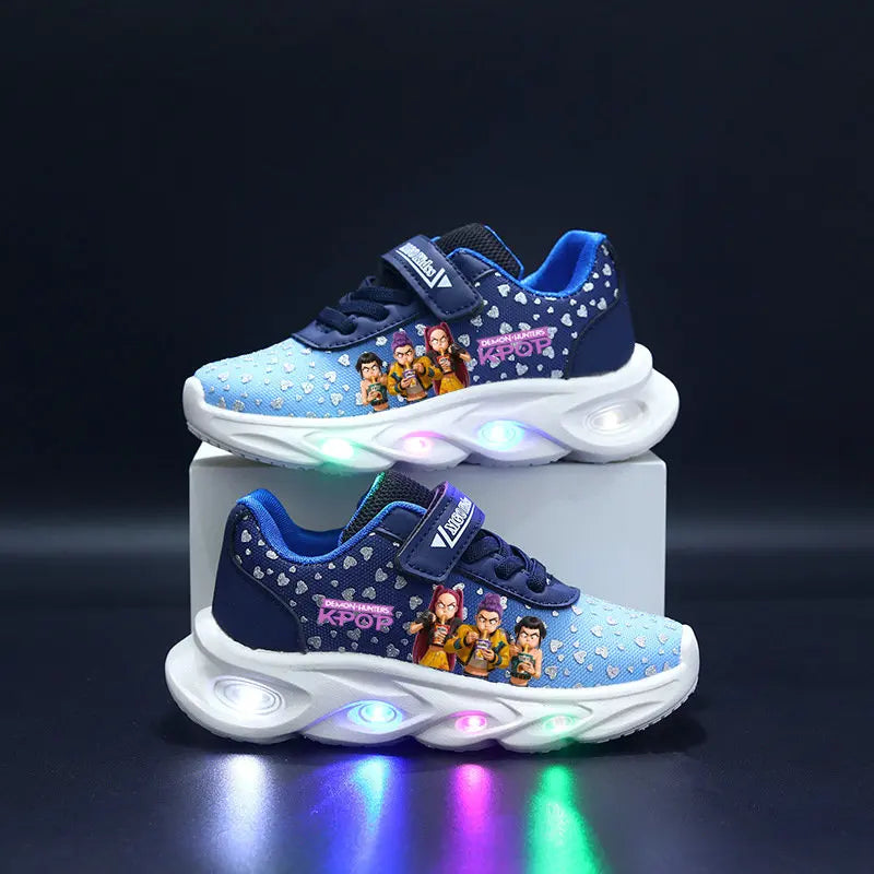 Kpop Demon Hunter Shoes For Kids Children LED Shoes Anime Children Tennis Shoes Zoey Mira Rumi Lighted Sport Shoes Toddler Shoes