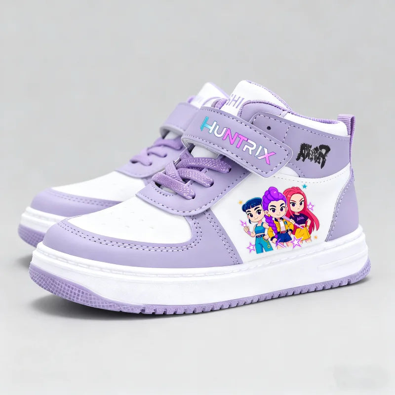 KPop Demon Hunters Kids Sneakers Girls Casual Shoes Children's Cute Cartoon Toddler Student Running Sports Shoes Size 26-37