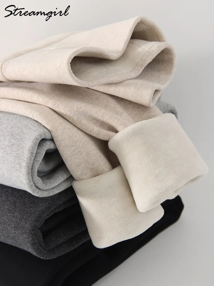 Winter Warm Leggings Women Black High Waist Skinny Warm Formal Pants Stretch Thick Fleece Women's Leggings Winter Outwear 2025