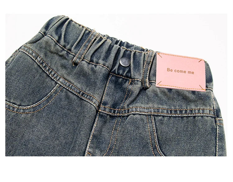 Korean Style Children Insulated Jeans for Girl Baby Warm and Thick Thermal Denim Pants for Girls Autumn Winter Trousers for Kids