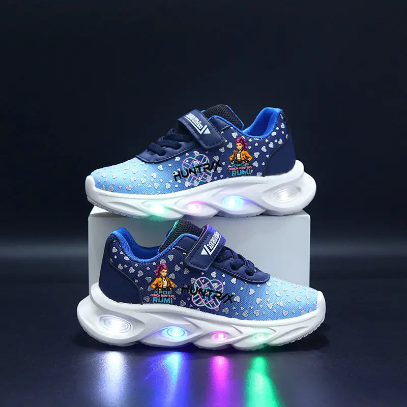 Kpop Demon Hunter Shoes For Kids Children LED Shoes Anime Children Tennis Shoes Zoey Mira Rumi Lighted Sport Shoes Toddler Shoes