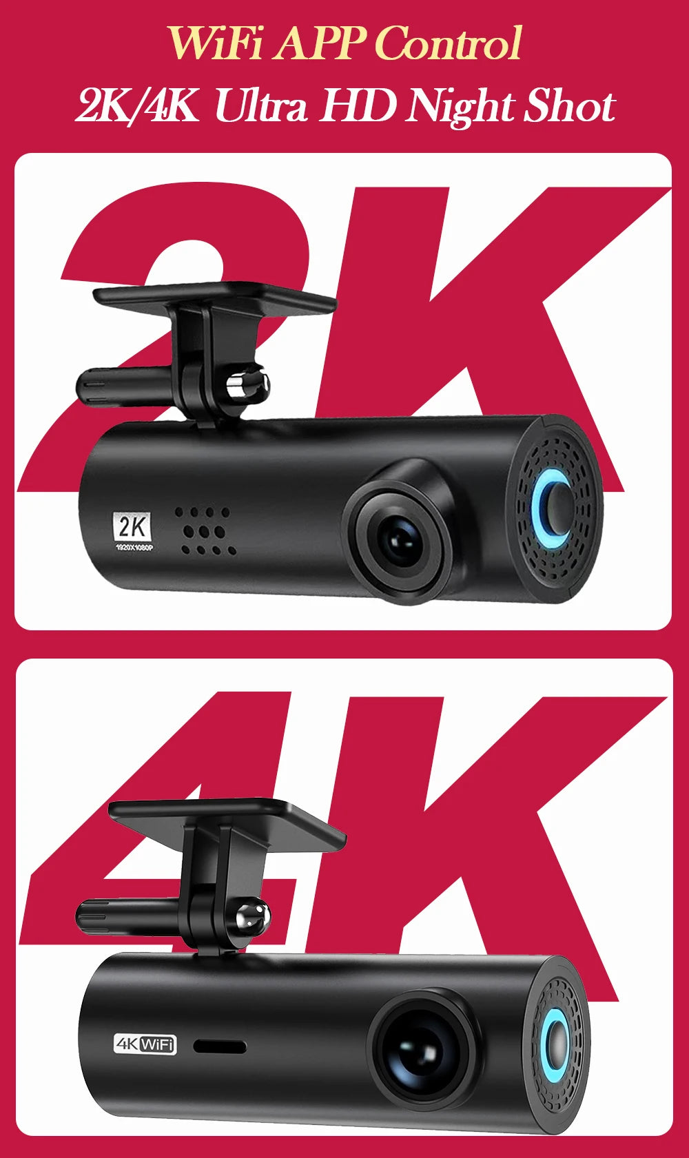 dashcam for car Black box Driving Video Recorders 4K WiFi Mini Front Camera Dash Cam 24H Parking Monitor Car Recording camera