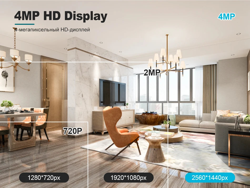 Techage HD 4MP AI POE IP Camera Two Way Audio IR Night Outdoor Waterproof CCTV Video Security Surveillance Camera For NVR Kit