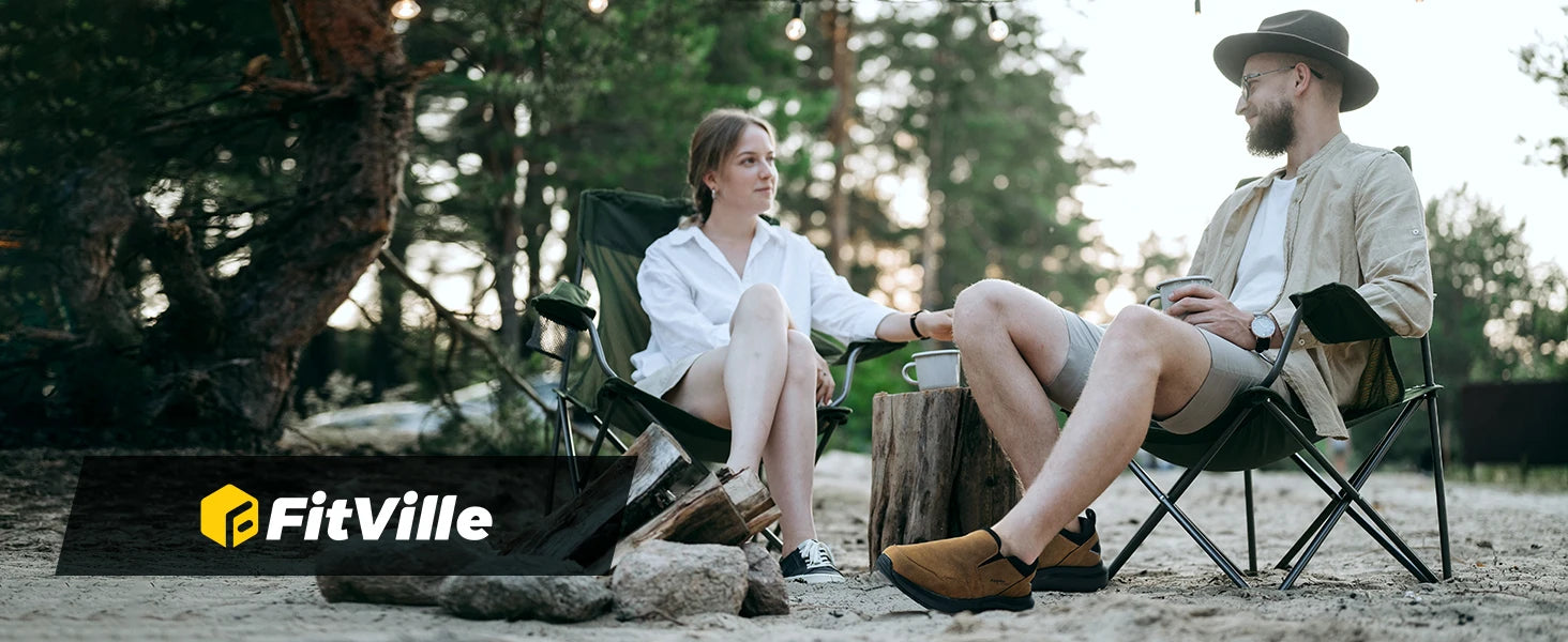 FitVille Men's Shoes Wide Hiking Comfortable  Slip on Loafers Go Walking and Trekking Trails  Sneakers with Arch Support