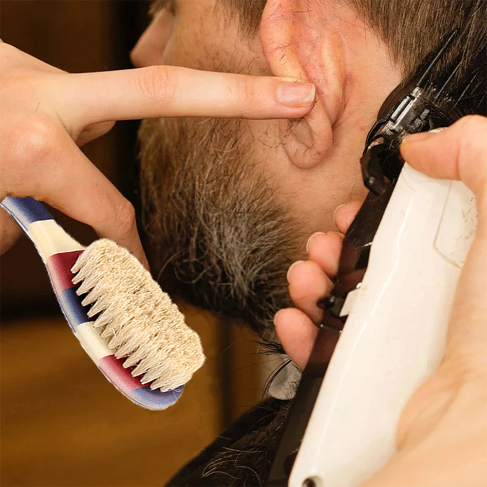 3 Pieces Portable Barber Fade Brush Set Barber Blade Cleaning Brush Clipper Brush Hair Styling Brush for Men Salon Hair Cutting