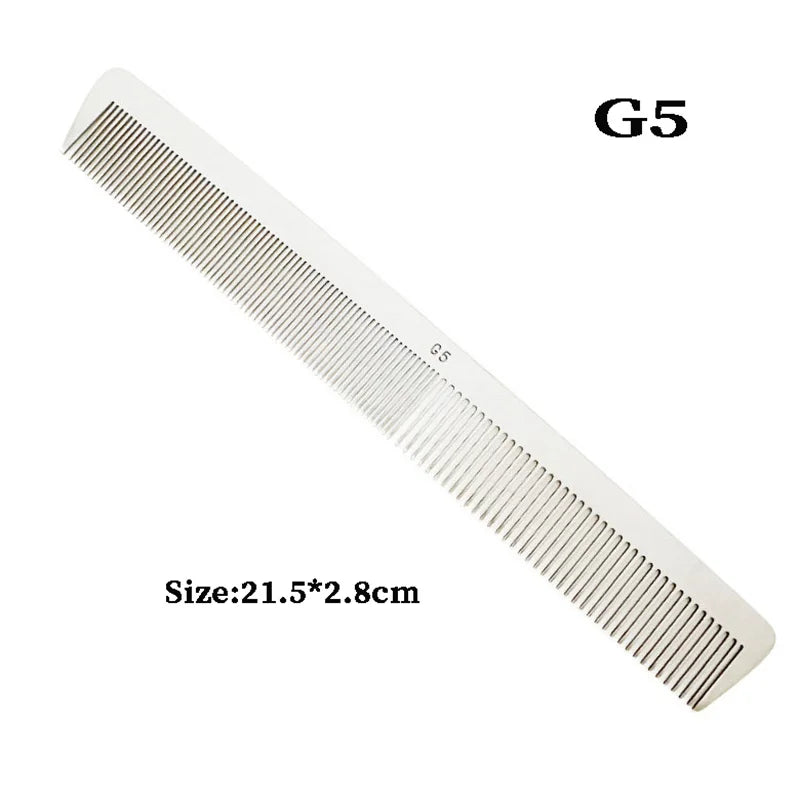 Stainless Steel Silver Metal Barber Comb Professional Hairdressing Salon Combs Detangling Hair Cutting Tools For Men And Women