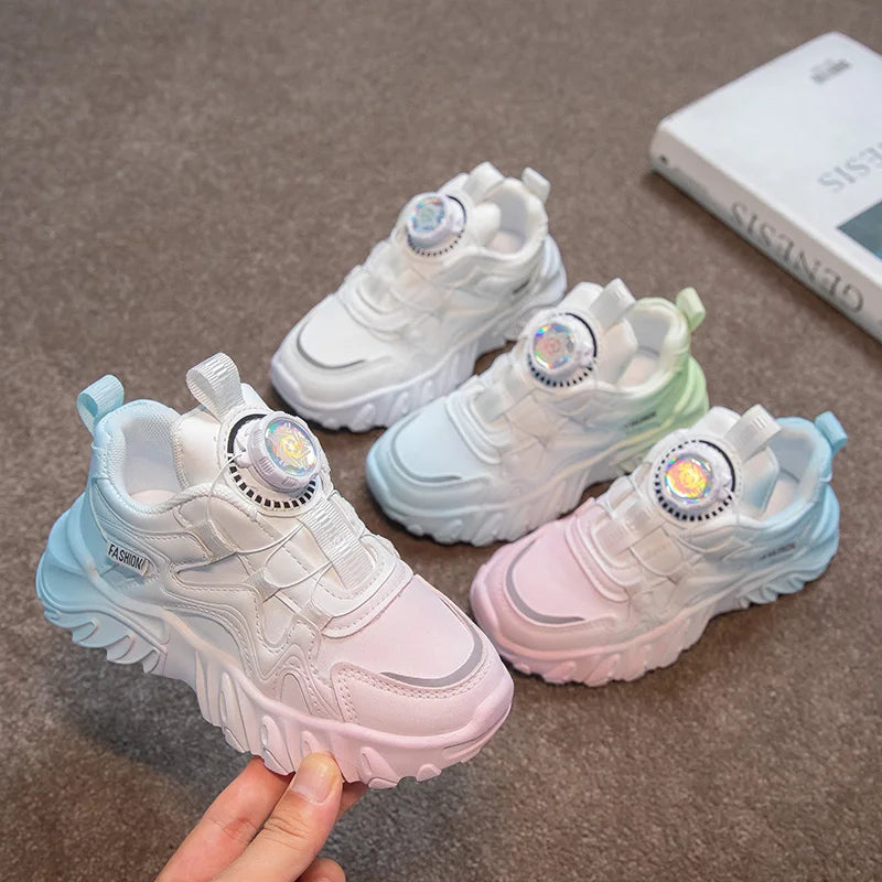 Autumn Leather Fashionable Sports and Leisure Shoes for Students, Anti Slip and Breathable Children's Shoes,Dad Shoes kids shoes