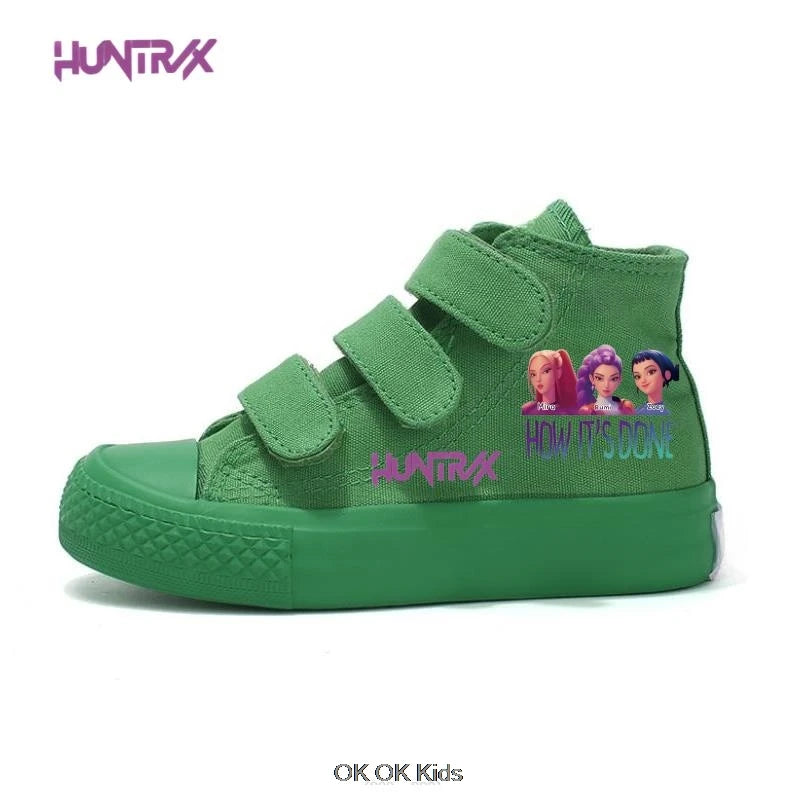 Hot KPop Demon Hunters Rumi Children's Canvas Shoes High-Top For Girl Kids Sneakers Breathable Sports Shoes Student Tennis Shoes