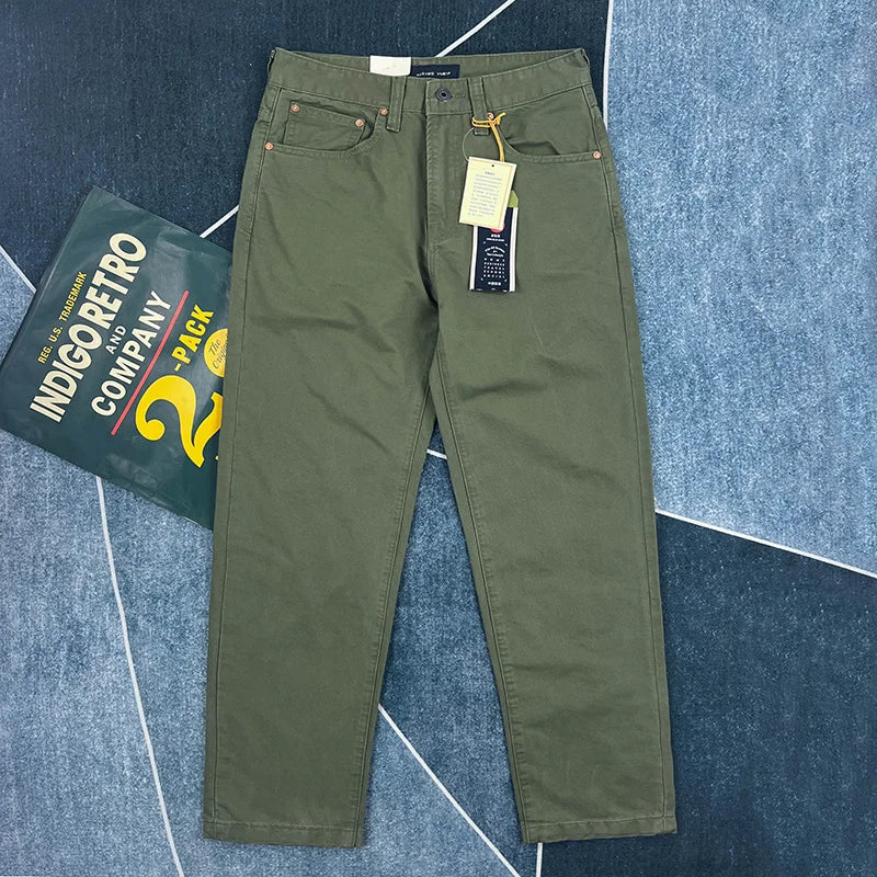 Heavy cotton straight leg casual pants men's American vintage to do old washed cargo pants