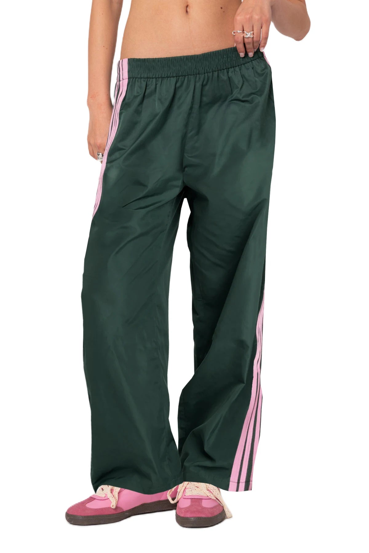 New Versatile Women's Pants Summer Streetwear Basic Straight Loose Casual Slim Trousers Lady Solid Simple Fashion Striped Pants