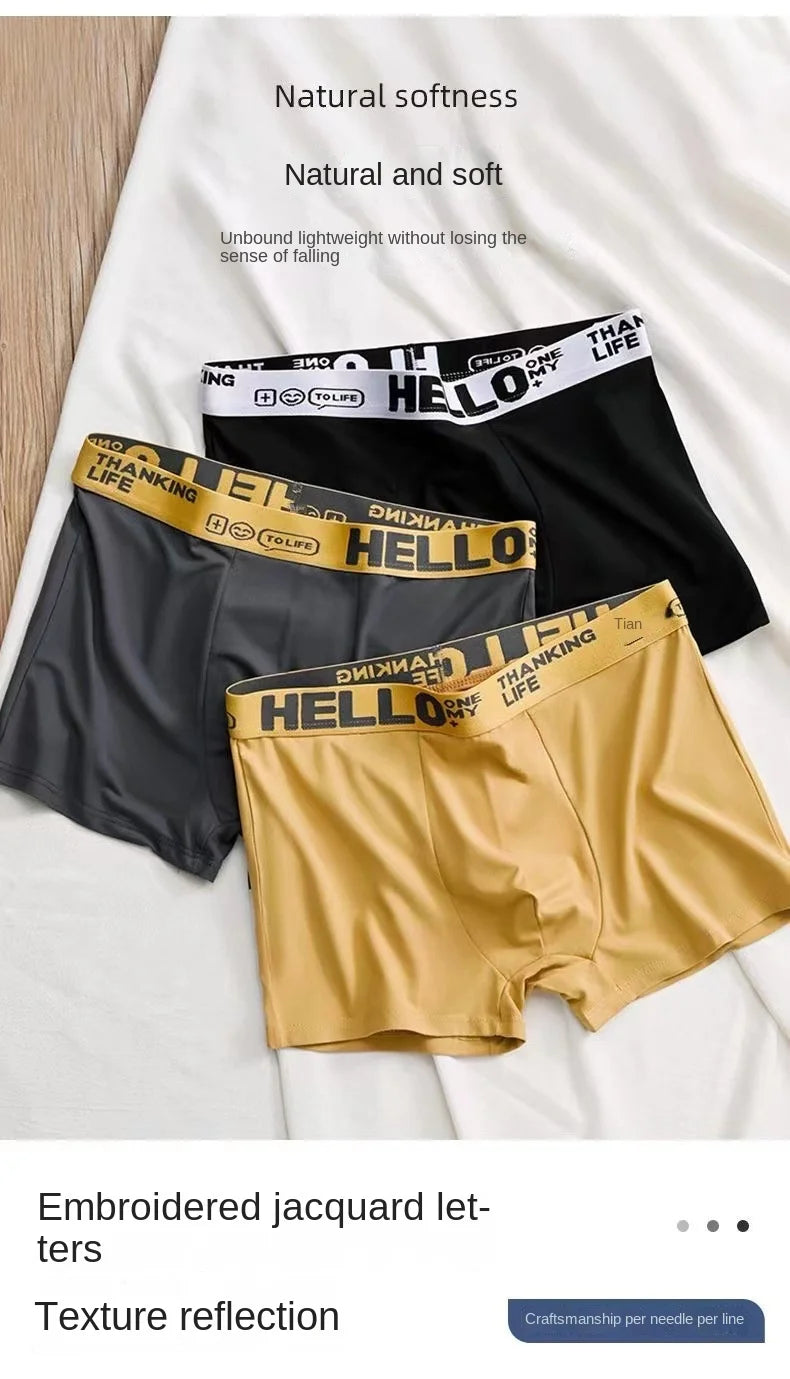 1-5PCS men's underwear mid-waist breathable and comfortable teenage boxer men's underwear