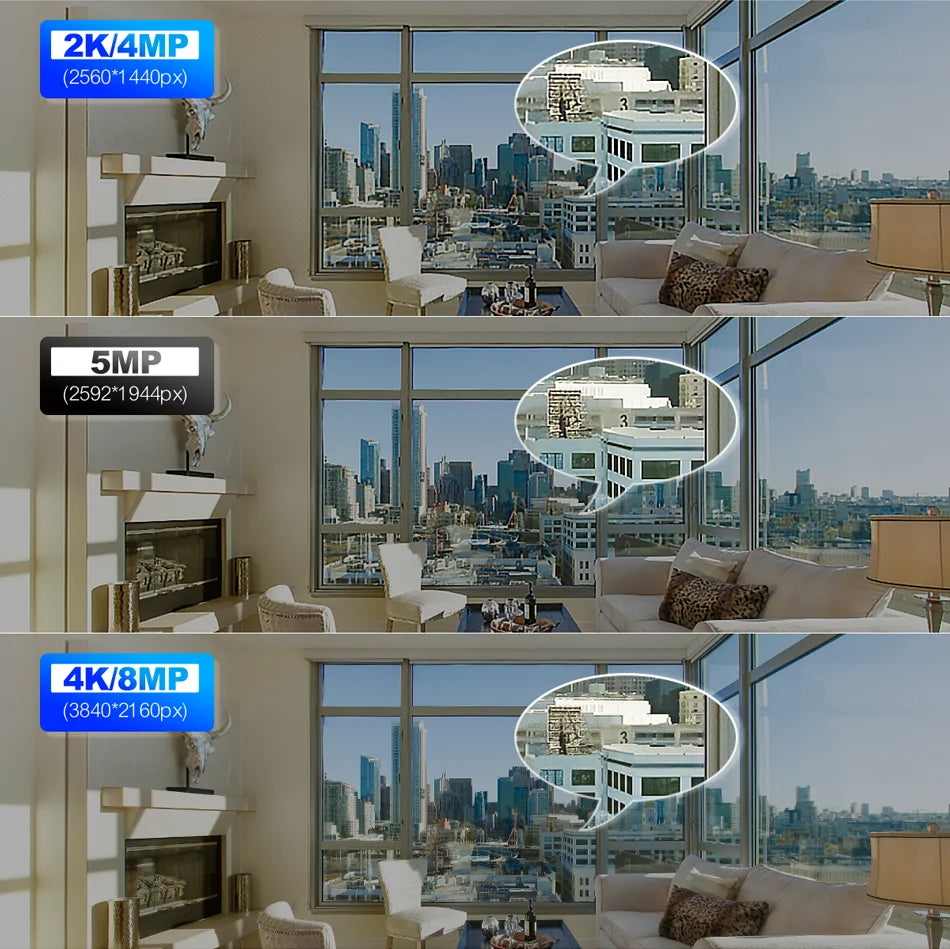 Techage UHD 4K 5MP 8MP IP Camera Red-Blue Light Alert Human Detection Night Vision PoE Security CCTV camera Protection Video