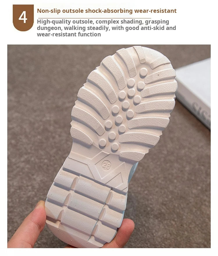 Autumn Leather Fashionable Sports and Leisure Shoes for Students, Anti Slip and Breathable Children's Shoes,Dad Shoes kids shoes