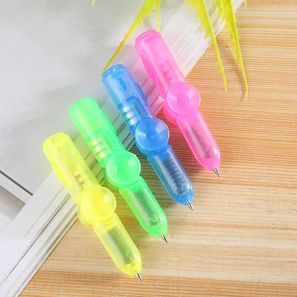 LED Pen Ball Pen Fidget Spinner Hand Top Glow In Dark Light EDC Stress Relief Toys Kids Toy Gift Office School Supplie