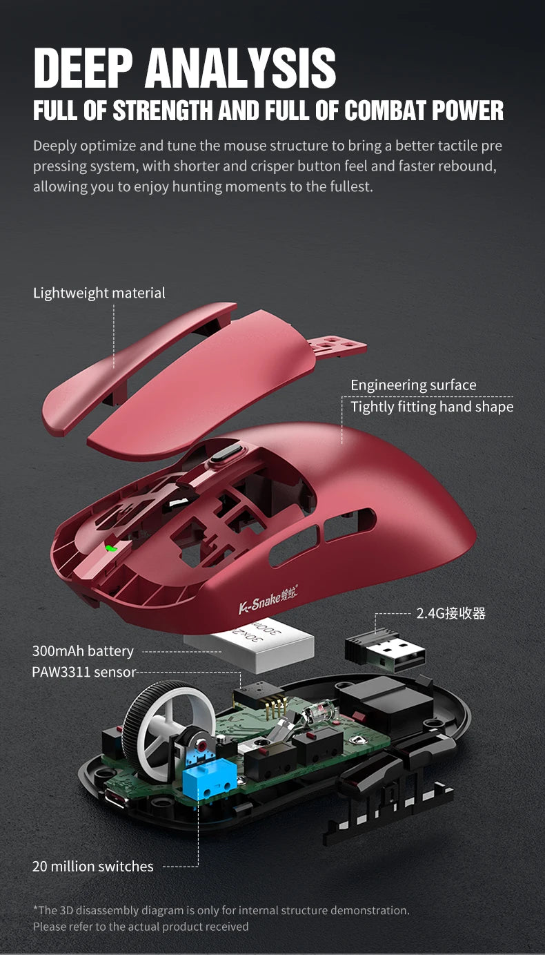 X11 PAW3311 Tri-Mode Bluetooth Mouse 12000 DPI Wireless Mouse Gaming Mouse RGB Touch Magnetic Charging Base BT/2.4G/Wired Mice