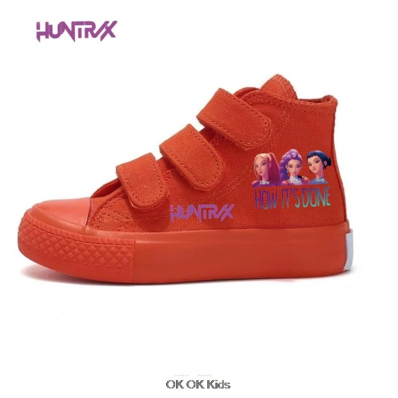 Hot KPop Demon Hunters Rumi Children's Canvas Shoes High-Top For Girl Kids Sneakers Breathable Sports Shoes Student Tennis Shoes