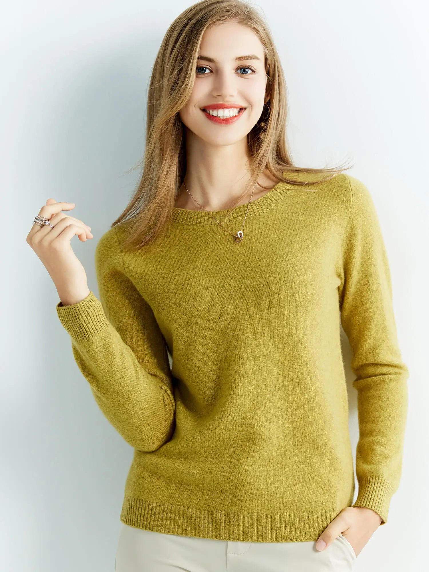 Knitwears Wool Sweaters 100% Merino Wool Knitted Cashmere Sweater Women Spring O-Neck Knit Pullovers Jumpers Clothing Top Female