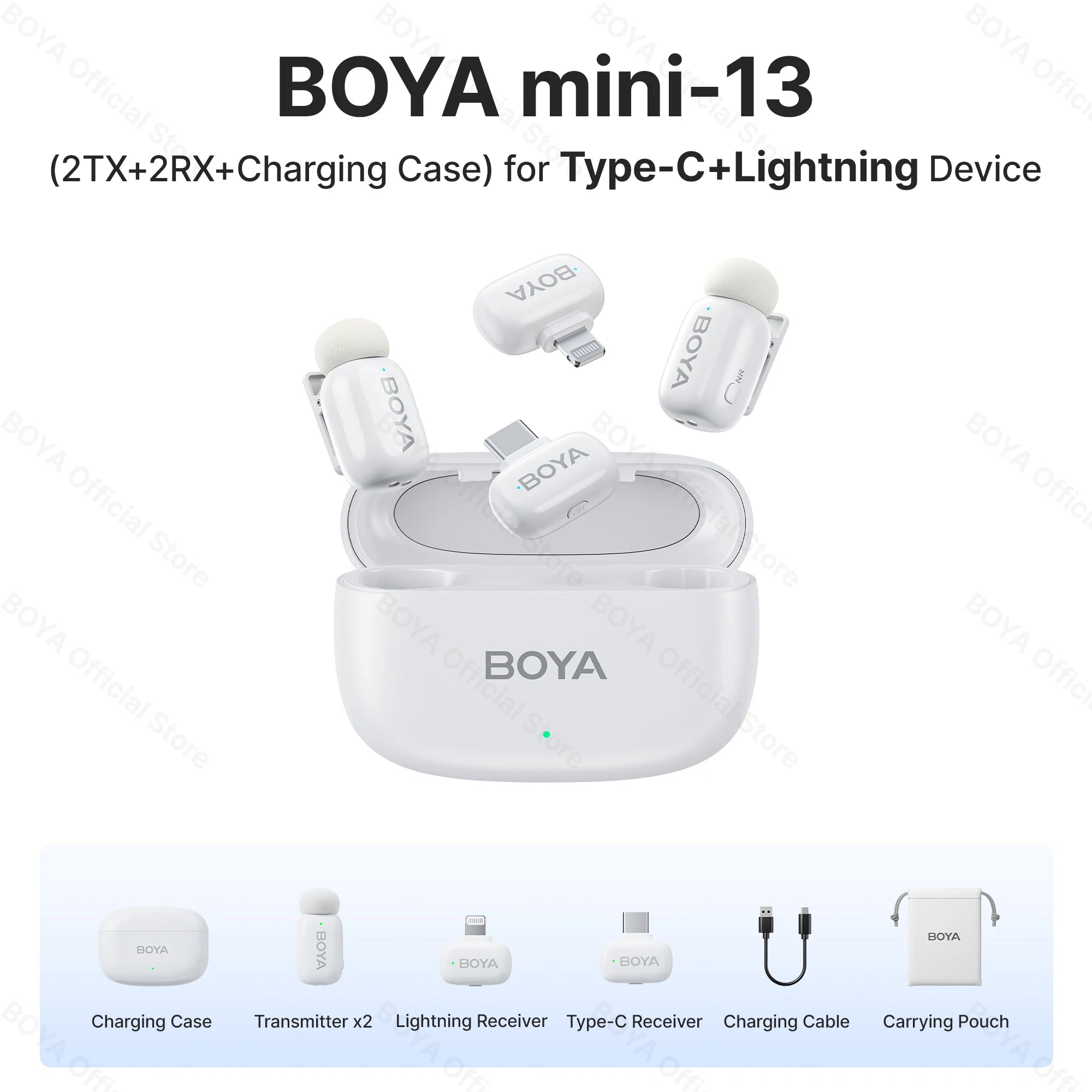 BOYA BOYA Mini Wireless Lavalier Lapel Microphone for iPhone iPad Android Type-C Phone Live Broadcast Audio Video Recording Vlog
