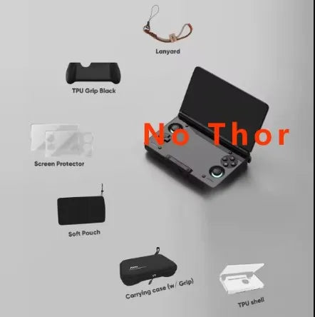 AYN THOR Protective Case Dual Screen Flip Up Handheld Device Gaming Accessories Storage Bag Lanyard Soft Bag For AYN THOR Gifts