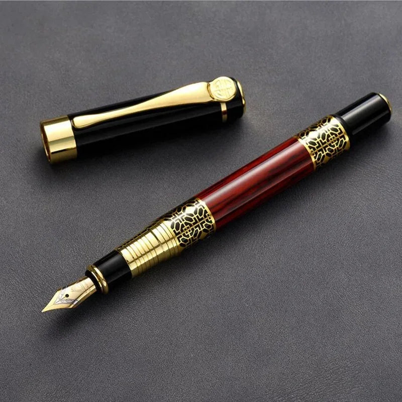Retro Metal Fountain Pen F Nib Classic Design with Converter High Quality For Business Writing Office School Supplies Stationery