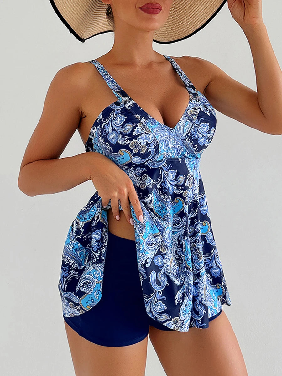 2026 Sexy Strappy Tankini Swimsuit Women High Waist Swimwear Female Beach Dress Bathing Swim Suit Swimming Beachwear Summer XXL