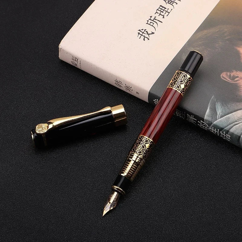 Retro Metal Fountain Pen F Nib Classic Design with Converter High Quality For Business Writing Office School Supplies Stationery
